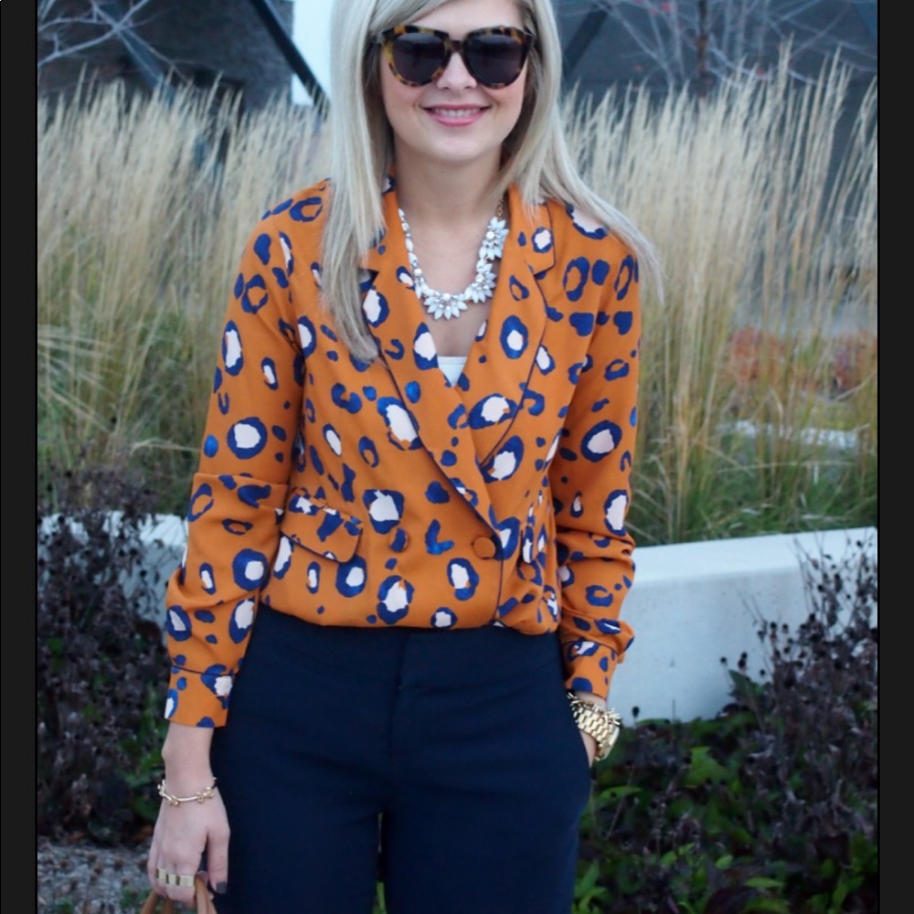 3.1 Phillip Lim Animal Print Shirt Blazer Jacket